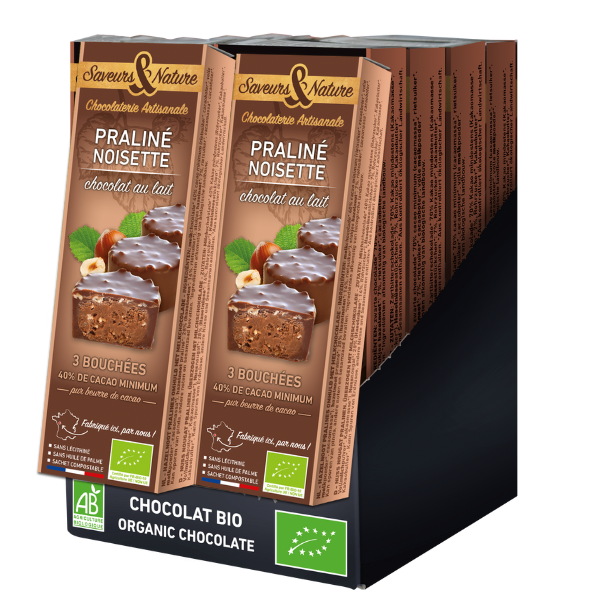 Saveurs & Nature -- Bouchées praliné noisette enrobés de chocolat au lait x 10