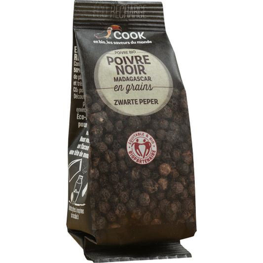 Cook épices -- Poivre noir en grains biopartenaire (éco recharge) (origine Madagascar) - 50 g