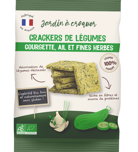 Jardin à Croquer -- Crackers de légumes bio courgette. ail et fines herbes - 70 g x 10